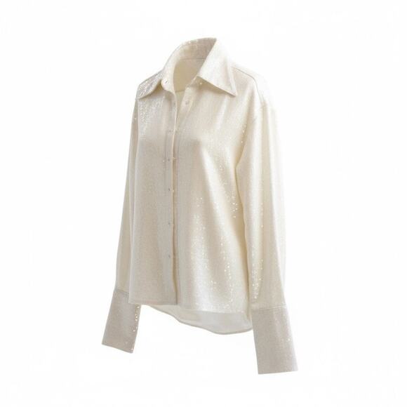 Sequin button down shirt